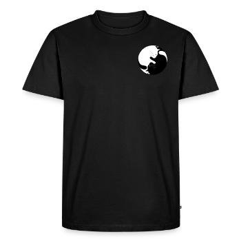 Yin et Yang avec chats - T-shirt Premium bio Homme - noir - Devant - Nico (187cm)