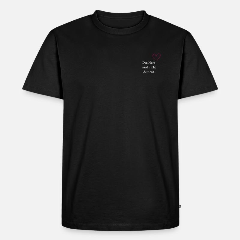 Das Herz wird nicht dement. - Männer Premium Bio T-Shirt - Schwarz