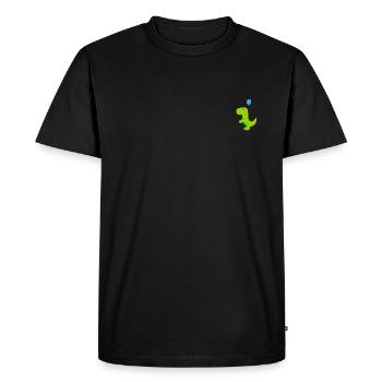 Kleiner Dinosaurier mit Luftballon - Männer Premium Bio T-Shirt - Schwarz - Vorne - Nico (187cm)