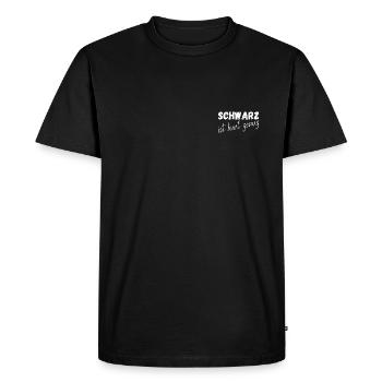 Schwarz ist bunt genug - Männer Premium Bio T-Shirt - Schwarz - Vorne - Nico (187cm)