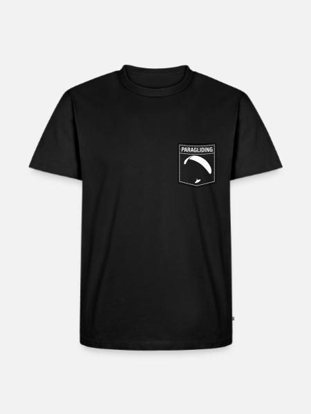 Paragliding Brusttasche - Männer Premium Bio T-Shirt - Schwarz