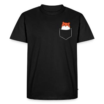 Cochon d’Inde - Poche En Poitrine / Poche Chemise - T-shirt Premium bio Homme - noir - Devant - Nico (187cm)