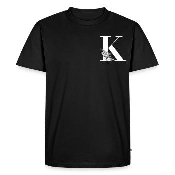 Lettre K - T-shirt Premium bio Homme - noir - Devant - Nico (187cm)