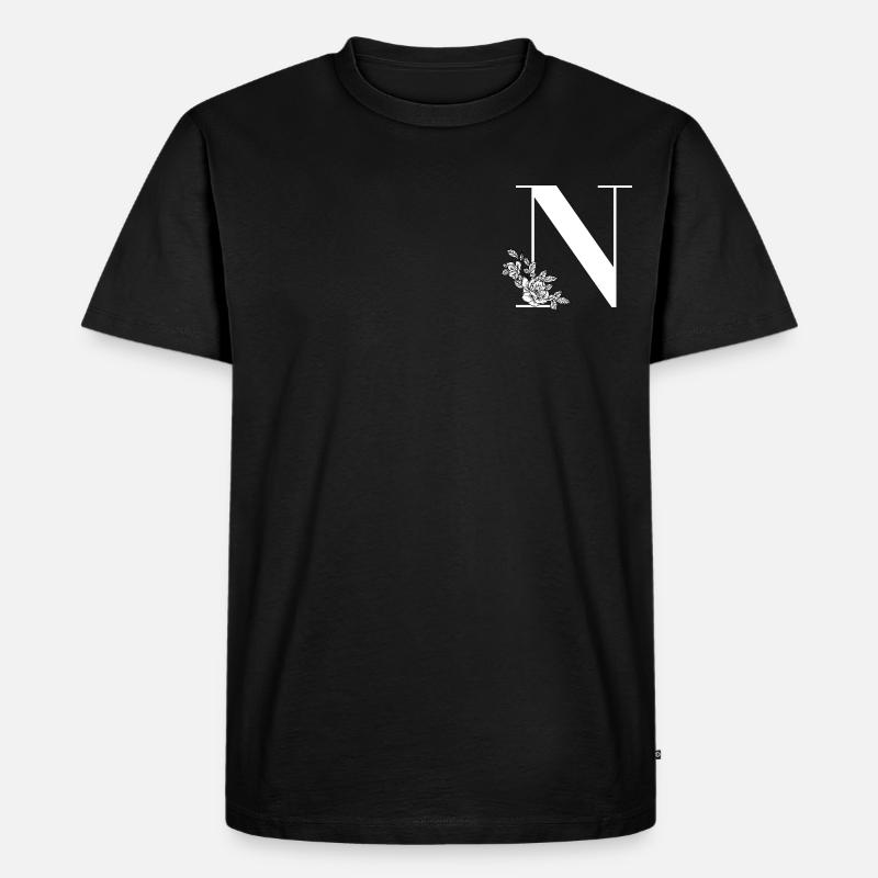 Buchstabe N - Männer Premium Bio T-Shirt - Schwarz