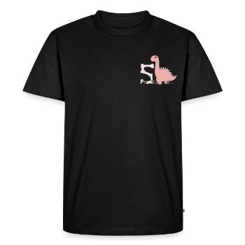 Lettre S - T-shirt Premium bio Homme - noir - Devant - Nico (187cm)