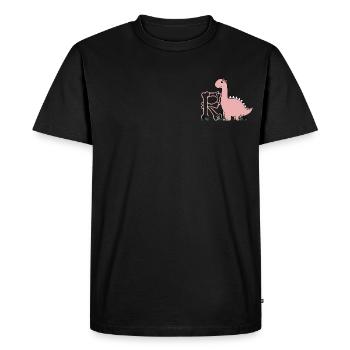 Lettre R - T-shirt Premium bio Homme - noir - Devant - Nico (187cm)
