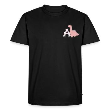 Lettre A - T-shirt Premium bio Homme - noir - Devant - Nico (187cm)