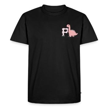 Lettre P - T-shirt Premium bio Homme - noir - Devant - Nico (187cm)