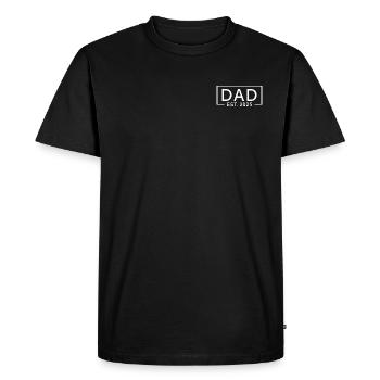 Papa Est 2025 Logo Père 2025 chargement Papa 2025 - T-shirt Premium bio Homme - noir - Devant - Nico (187cm)