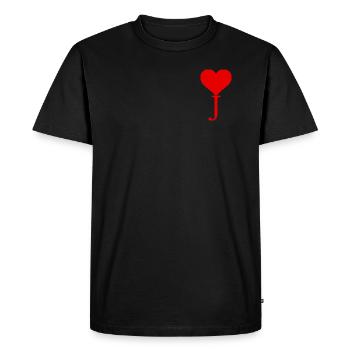 Coeur rouge avec la lettre J - T-shirt Premium bio Homme - noir - Devant - Nico (187cm)