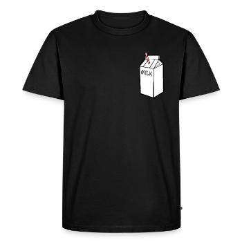 carton de lait - T-shirt Premium bio Homme - noir - Devant - Nico (187cm)