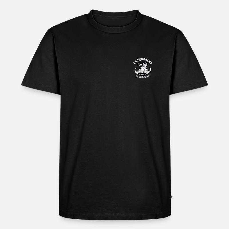 LOGOBLANCRAZORBACKS - Männer Premium Bio T-Shirt - Schwarz
