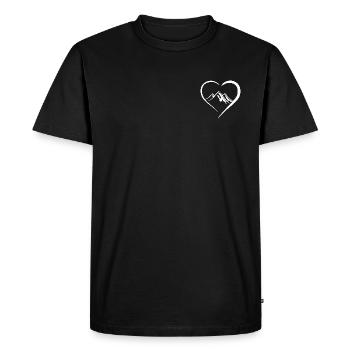 Mountains Hiking Love Alps Holiday Heart Gift - Men's Premium Organic T-Shirt - black - Front - Nico (187cm)