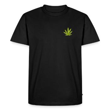 Feuille de chanvre - T-shirt Premium bio Homme - noir - Devant - Nico (187cm)