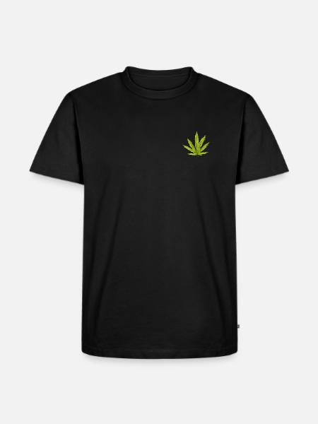 Hanfblatt - Männer Premium Bio T-Shirt - Schwarz