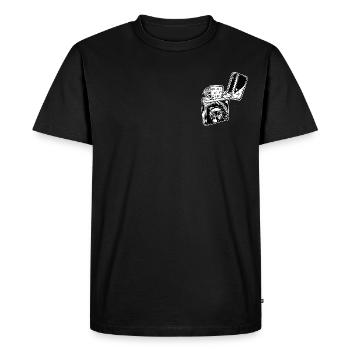 SHARP // Trojan // Lighter - Men's Premium Organic T-Shirt - black - Front - Nico (187cm)