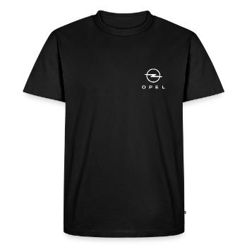 Opel Weißer Schriftzug - Männer Premium Bio T-Shirt - Schwarz - Vorne - Nico (187cm)