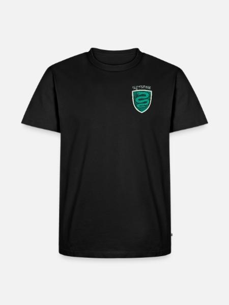 Harry Potter Slytherin Logo small - Mannen Premium Bio T-shirt - zwart