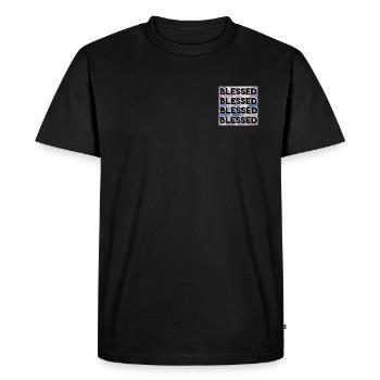 Blessed - Christian design - Men's Premium Organic T-Shirt - black - Front - Nico (187cm)