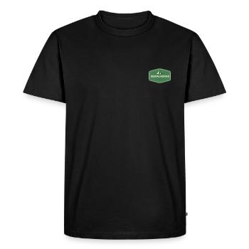 Digital Nomad Travel & Explore T-shirt logo - Men's Premium Organic T-Shirt - black - Front - Nico (187cm)