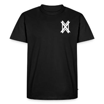 Logo blanc - T-shirt Premium bio Homme - noir - Devant - Nico (187cm)