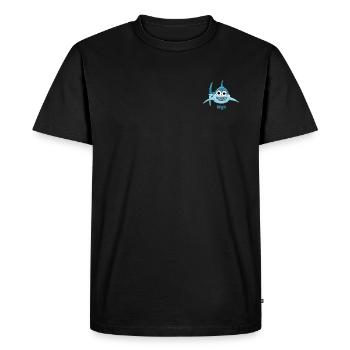 Haut Requin, Requin trippy - T-shirt Premium bio Homme - noir - Devant - Nico (187cm)