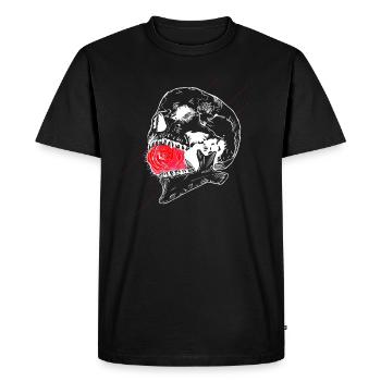 Skull with a rose in the mouth - Men's Premium Organic T-Shirt - black - Front - Nico (187cm)