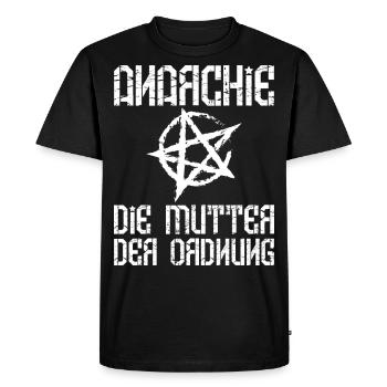 113 Anarchy The Mother of Order Star - Men's Premium Organic T-Shirt - black - Front - Nico (187cm)