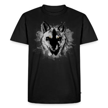 wolf - Men's Premium Organic T-Shirt - black - Front - Nico (187cm)
