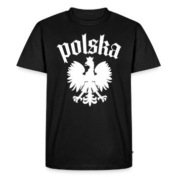 Polska T-Shirt Pologne Aigle Polonais - T-shirt Premium bio Homme - noir - Devant - Nico (187cm)