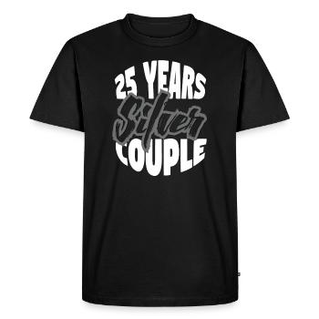 25 ans! Paire d’argent - Mariage d’argent - T-shirt Premium bio Homme - noir - Devant - Nico (187cm)