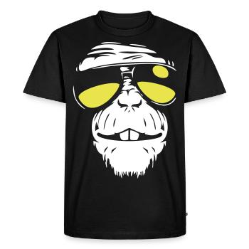 Cool Monkey - Coole Affe - Men's Premium Organic T-Shirt - black - Front - Nico (187cm)