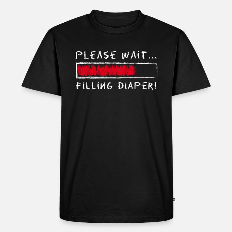 Please Wait Filling Diaper Loading - Männer Premium Bio T-Shirt - Schwarz