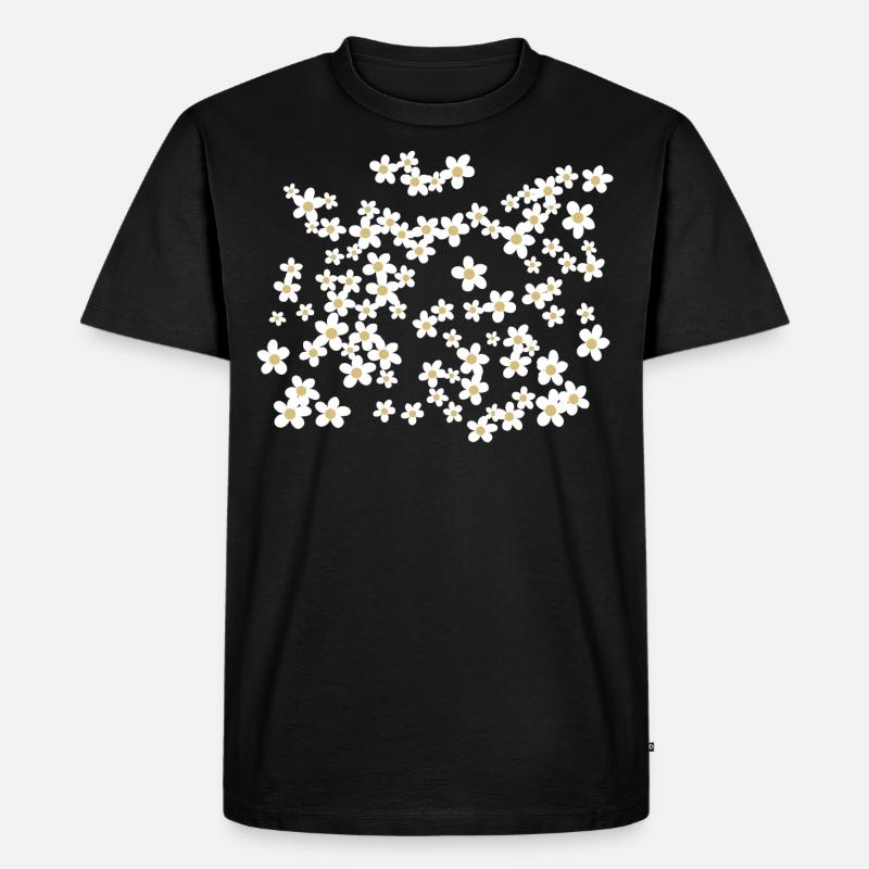 Gänseblümchen Muster Schöne Blumen - Männer Premium Bio T-Shirt - Schwarz