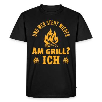 Grill Barbecue Flamme - grillen Grillgabel lustig - Männer Premium Bio T-Shirt - Schwarz - Vorne - Nico (187cm)