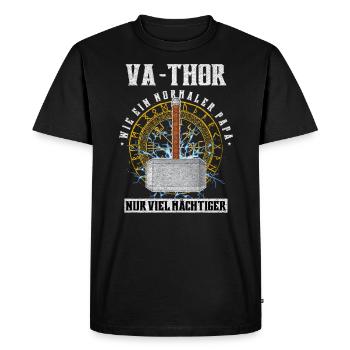 Va-Thor comme un père normal Seulement beaucoup de puissants - T-shirt Premium bio Homme - noir - Devant - Nico (187cm)