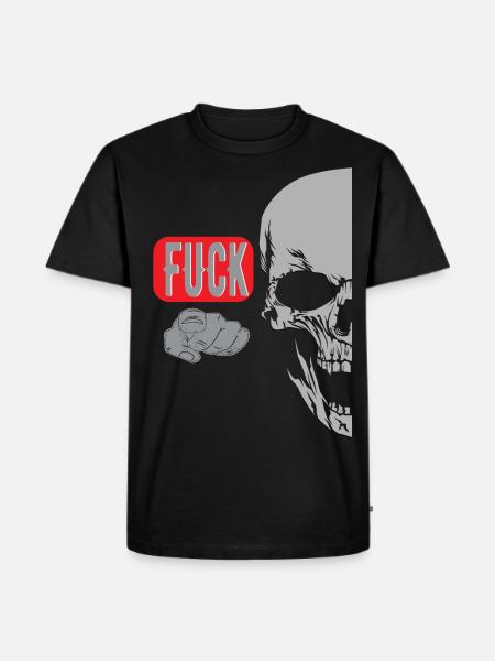 Index Finger Saying Skull - Men's Premium Organic T-Shirt - black