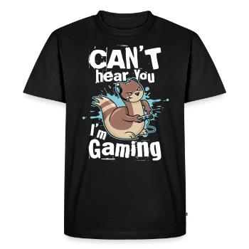 Can't Hear You I'm Gaming - Funny Gamer - Men's Premium Organic T-Shirt - black - Front - Nico (187cm)