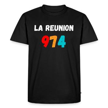 La RÉUNION 974 - T-shirt Premium bio Homme - noir - Devant - Nico (187cm)