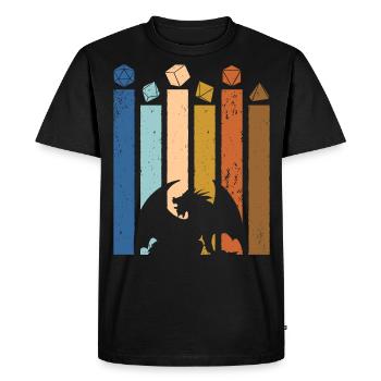 Retro Vintage D20 Würfel Rollenspiel Tabletop RPG - Männer Premium Bio T-Shirt - Schwarz - Vorne - Nico (187cm)