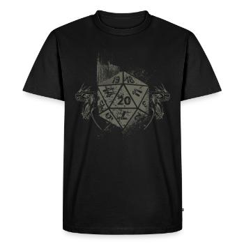 Drachen Vintage D20 Würfel Tabletop Rollenspiel - Männer Premium Bio T-Shirt - Schwarz - Vorne - Nico (187cm)