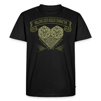 Rolling Dice Builds Character - D20 Tabletop RPG - Men's Premium Organic T-Shirt - black - Front - Nico (187cm)