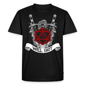 Cool Fantasy D20 Dice Heartbeat Well Shit D20 - Men's Premium Organic T-Shirt - black - Front - Nico (187cm)