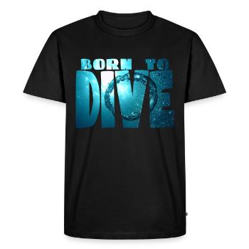 né pour plonger - T-shirt Premium bio Homme - noir - Devant - Nico (187cm)