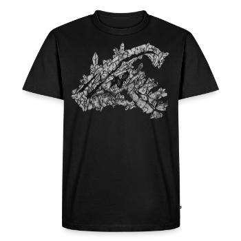 Parasaurolophus de Cristal Noir et Blanc - T-shirt Premium bio Homme - noir - Devant - Nico (187cm)