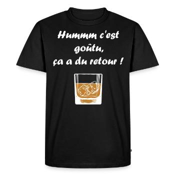 messages drôles gnole - T-shirt Premium bio Homme - noir - Devant - Nico (187cm)