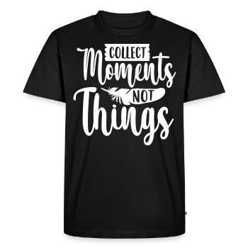 Collectionner des moments, pas des choses Randonnée en montagne - T-shirt Premium bio Homme - noir - Devant - Nico (187cm)