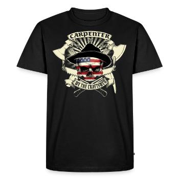 Zimmermann Carpenter Totenkopf Logo - T-shirt Premium bio Homme - noir - Devant - Nico (187cm)