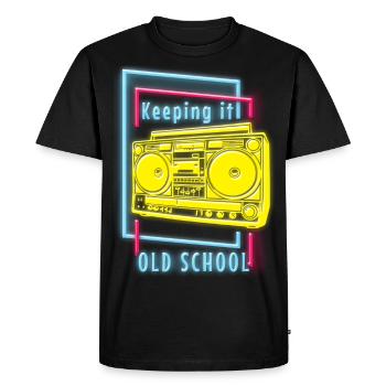 Uv Techno House - Men's Premium Organic T-Shirt - black - Front - Nico (187cm)