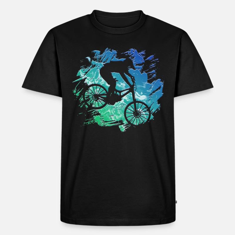 Downhill Mountainbiker MTB - Männer Premium Bio T-Shirt - Schwarz